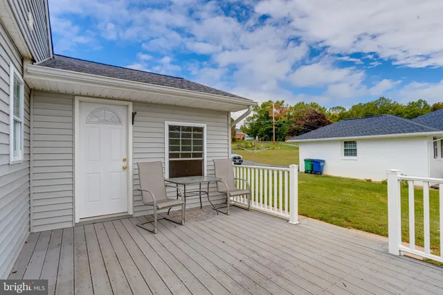 a view of wooden deck