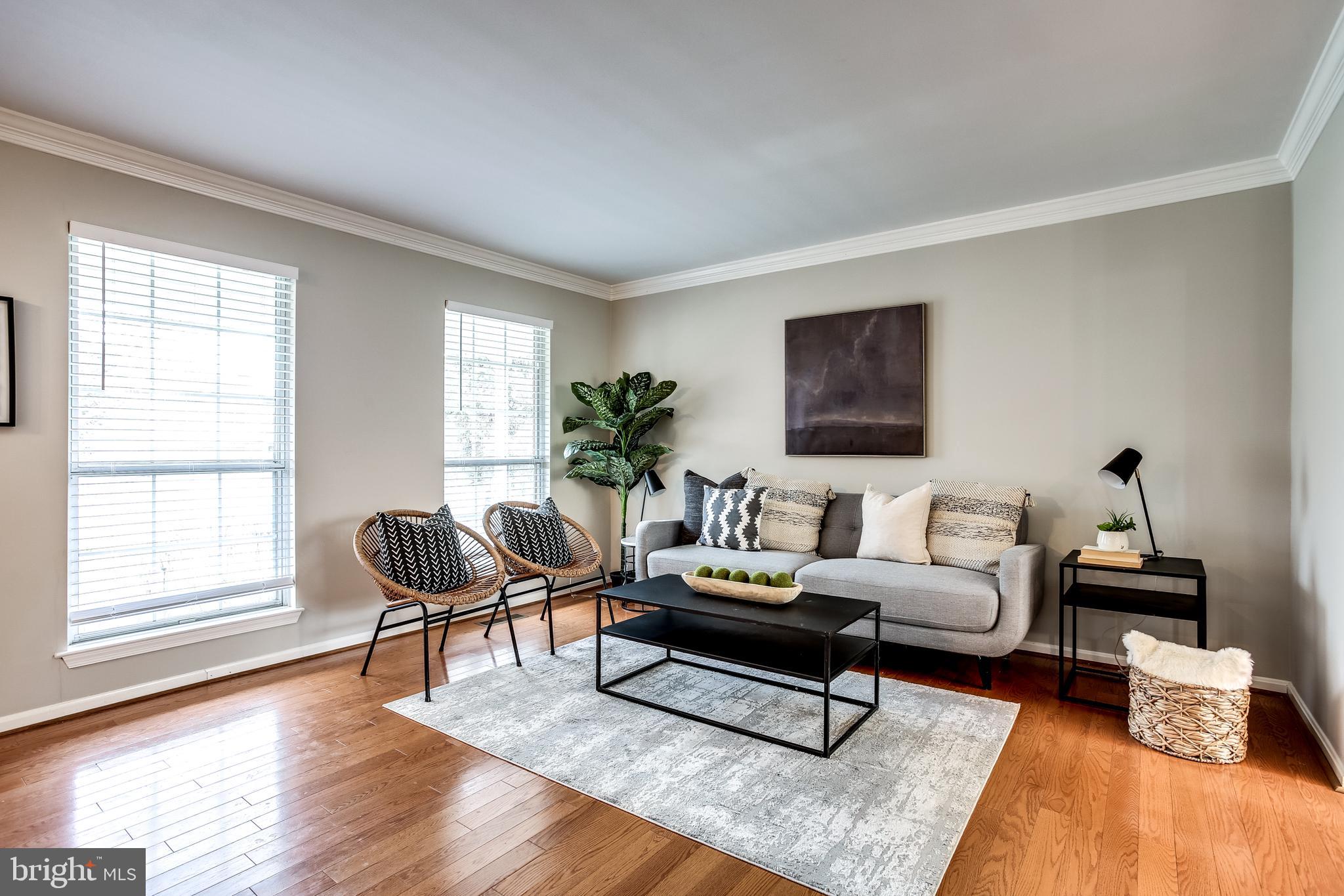 14212 Twig Road Silver Spring, MD 20905 - Photo 2 of 36 Bright Living Room w/ Hardwood Floors & Crown Mldg