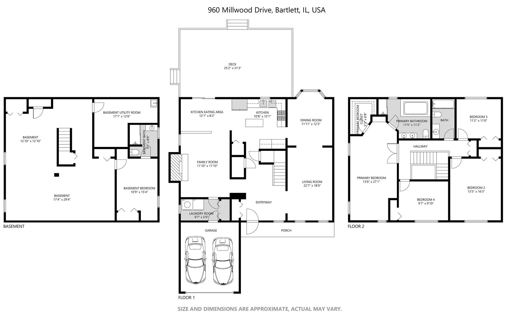 960 Millwood Drive Bartlett, IL 60103 - Photo 2 of 33 a picture of a floor plan