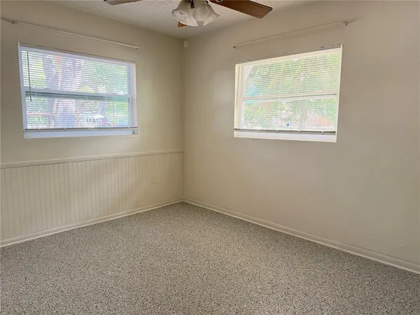 an empty room with a window