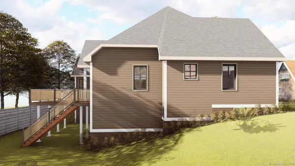 a view of a yard with trees