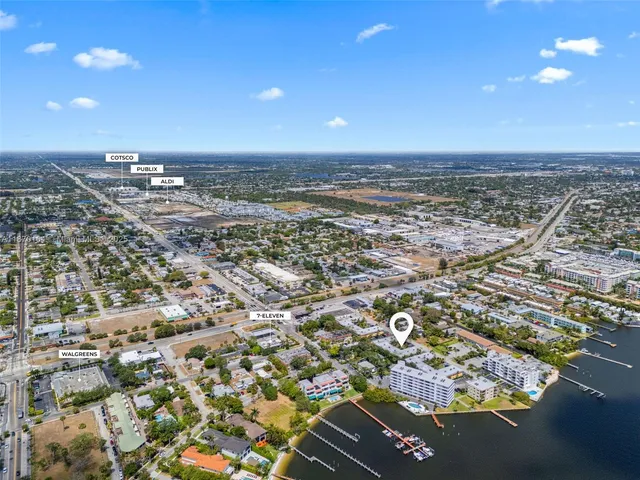 an aerial view of a city