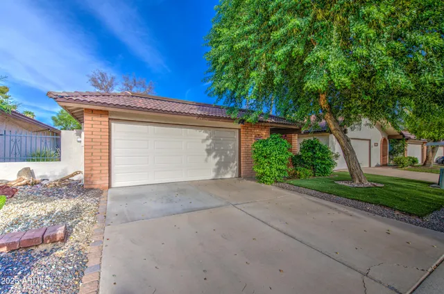 a view of a backyard with potted plants