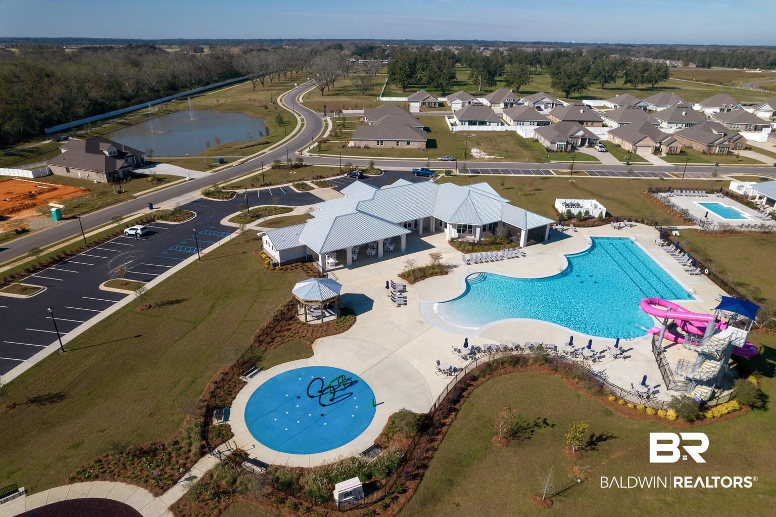 23952 Citation Loop Daphne, AL 36526 - Photo 60 of 69 Aerial view of residential area with a pool and a nearby body of water