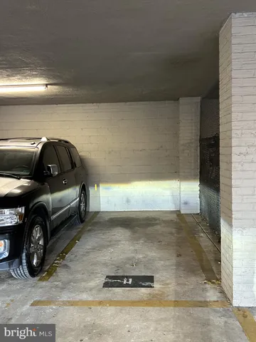 a view of car parked in garage