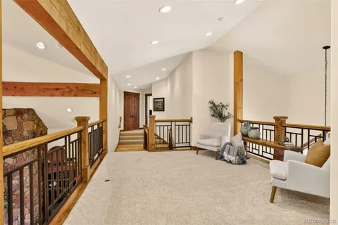 a view of a hallway with couch