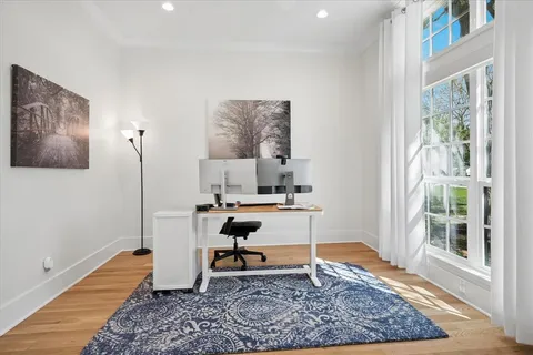 a room with a couch and a table