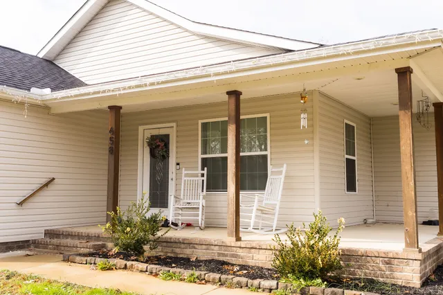 a front view of a house