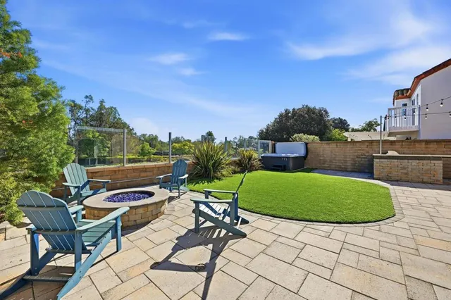 a view of outdoor space with seating area