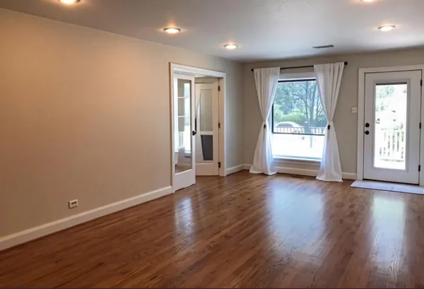 a view of outdoor space with garden