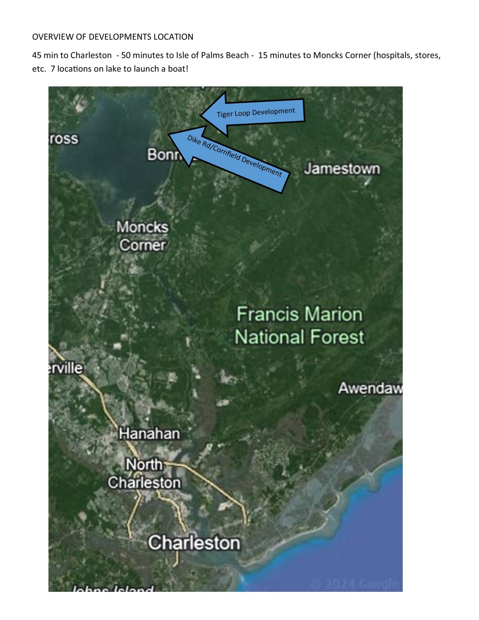 380 Dike Road Bonneau, SC 29431 - Photo 15 of 16 Lake moultrie overview map