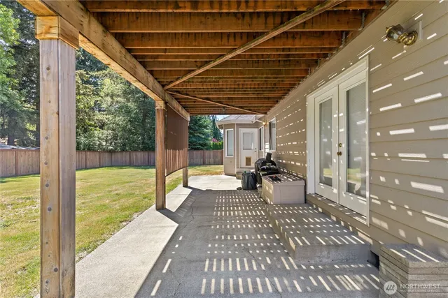 a house view with a garden