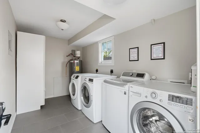 a terrace of a house with outdoor seating