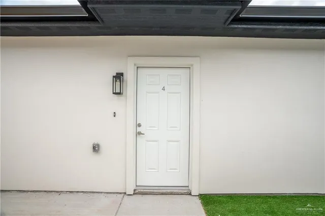 a view of front door