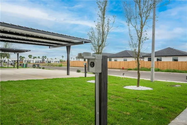 a view of a park with slide