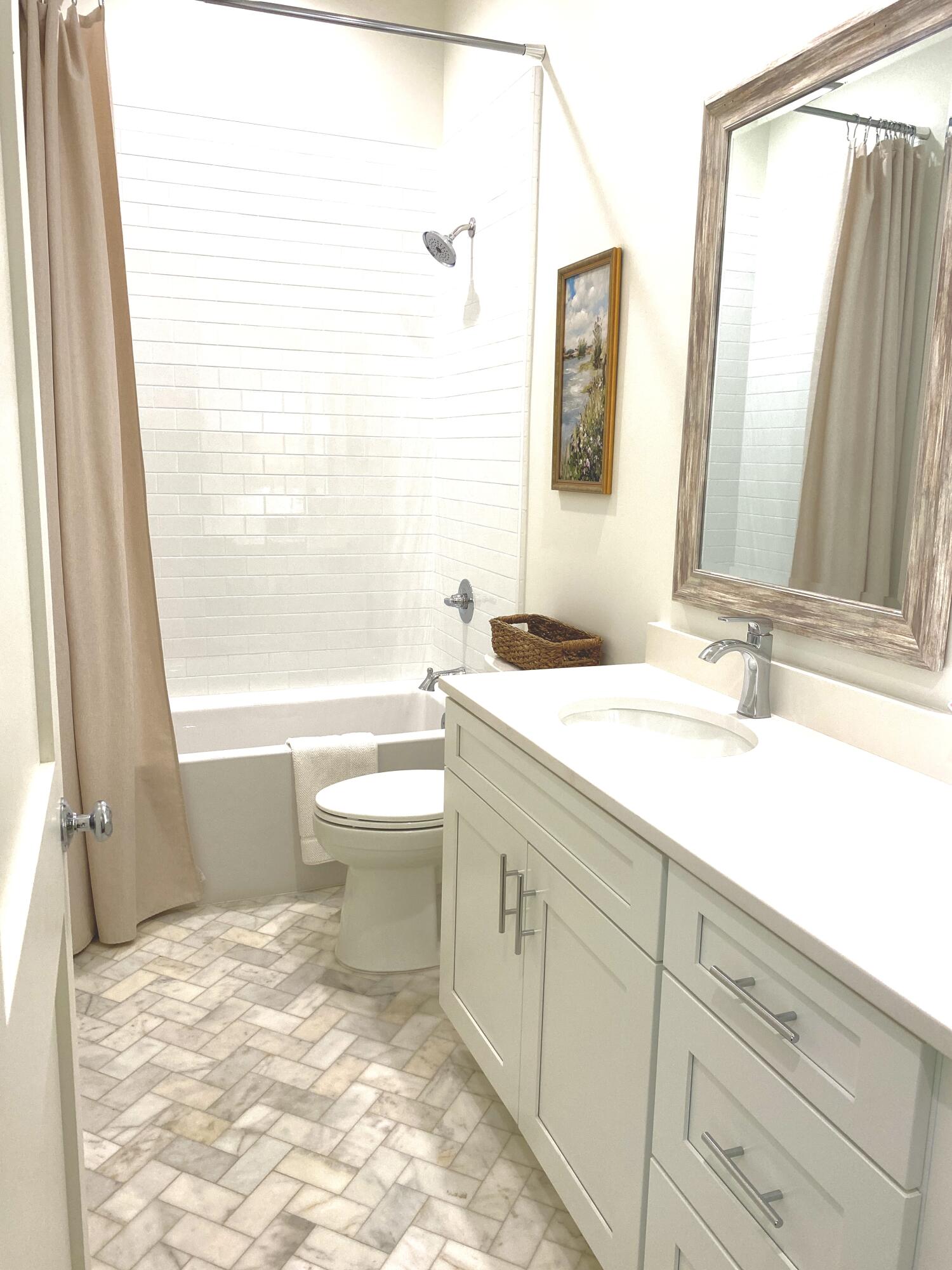 426 Morrison Avenue Santa Rosa Beach, FL 32459 - Photo 18 of 18 a bathroom with a granite countertop sink toilet and shower