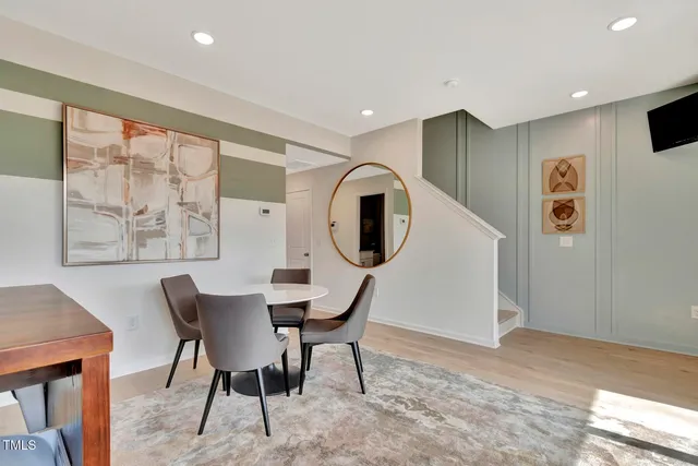 a workspace with furniture and window