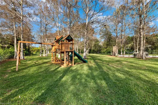 a view of park with trees