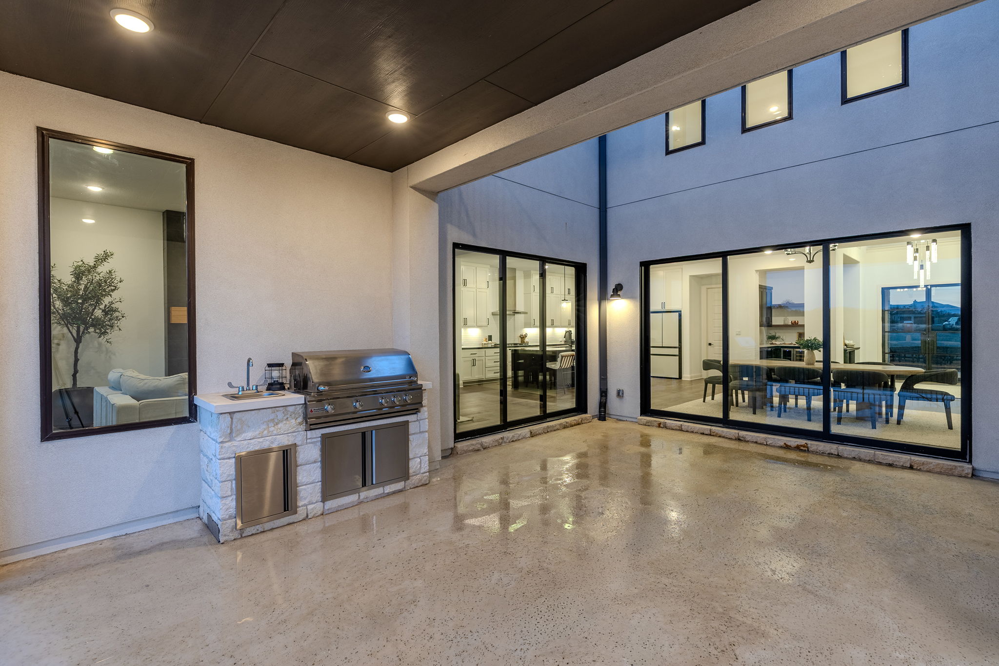439 Wellborn Road Liberty Hill, TX 78642 - Photo 15 of 40 Back patio with built in grill. Don't miss the half bathroom located on the back patio.