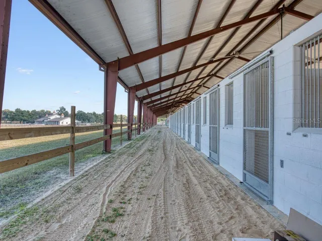 an aerial view of a swimming pool