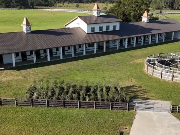 a view of a swimming pool with a mountain view