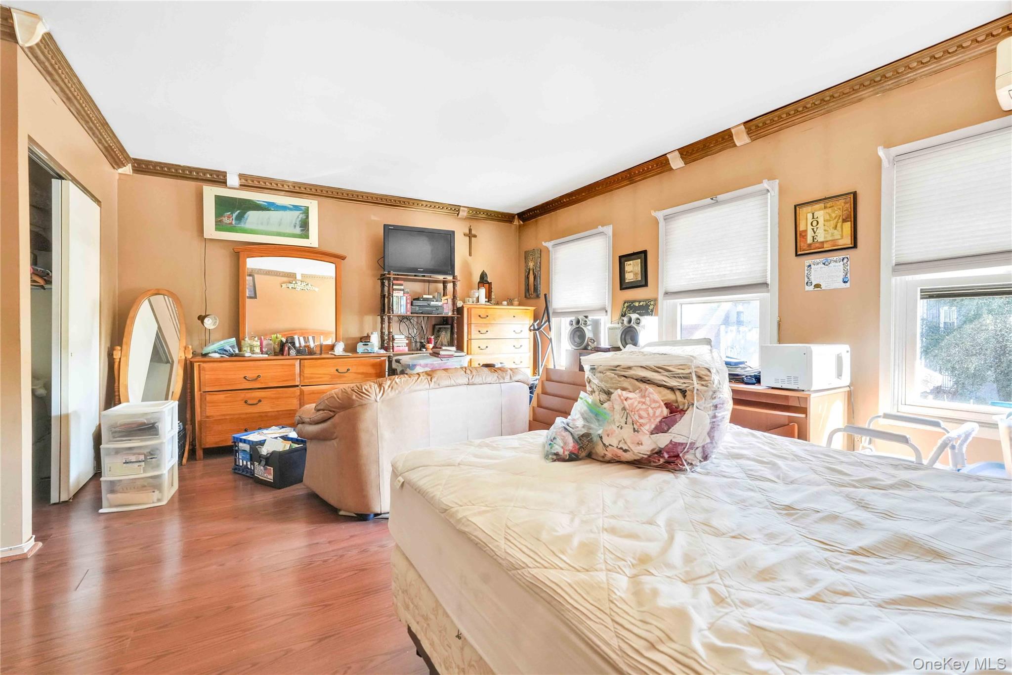 49 Hull Street Brooklyn, NY 11233 - Photo 13 of 31 a bedroom with furniture and a large window