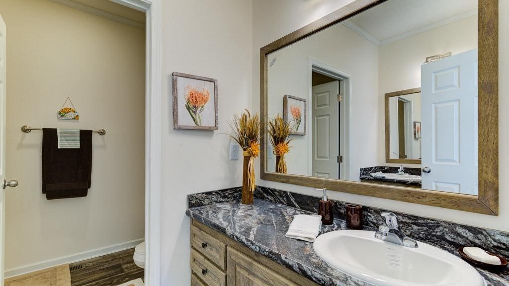 988 Calico Rock Road Rocky Mount, VA 24151 - Photo 28 of 41 a bathroom with a double vanity sink and a mirror