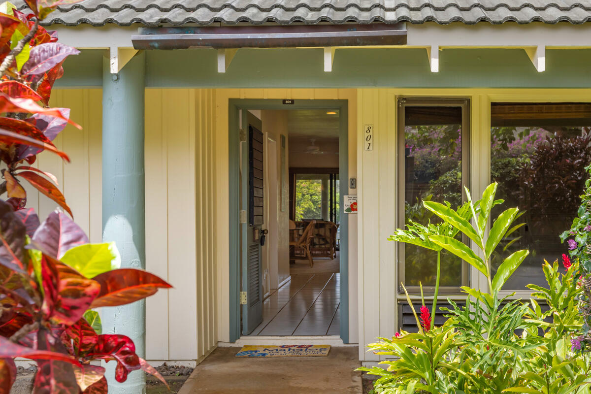 2371 Ho'ohu Road, Unit 801 Koloa, HI 96756 - Photo 4 of 28 front view of the house with a potted plant