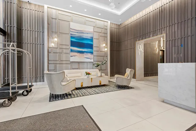 a living room with patio furniture