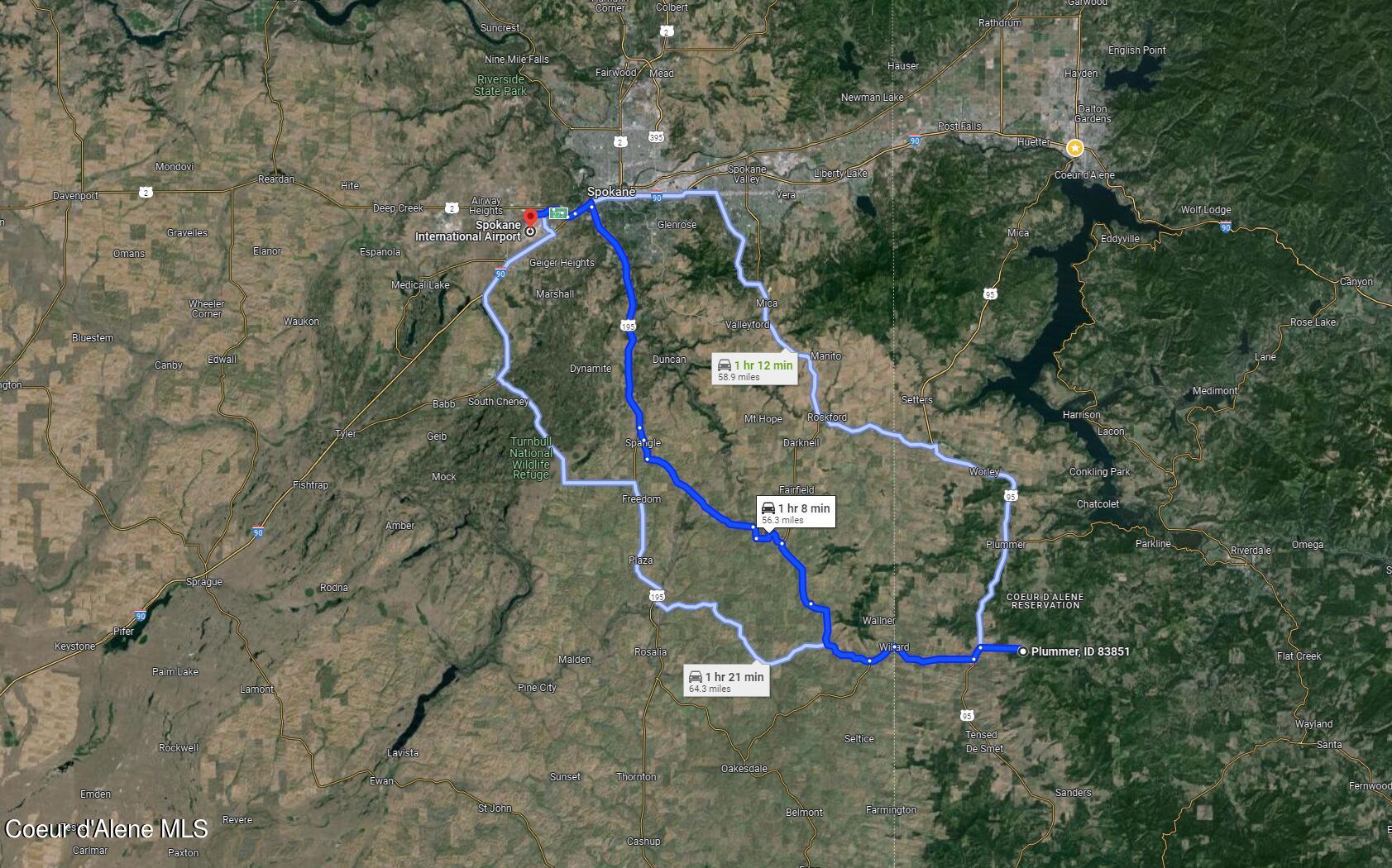 Nna Windfall Pass Road St. Maries, ID 83861 - Photo 30 of 30 distance to Spokane Airport