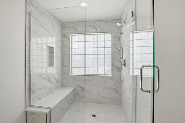 a bathroom with a shower