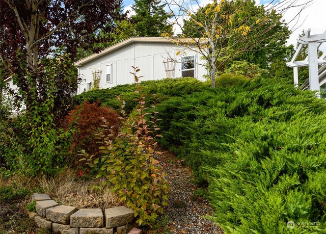 a view of a house with a yard and plants