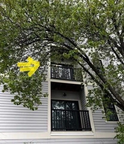 a front view of a house with outdoor space