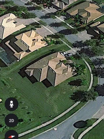 an aerial view of a garden