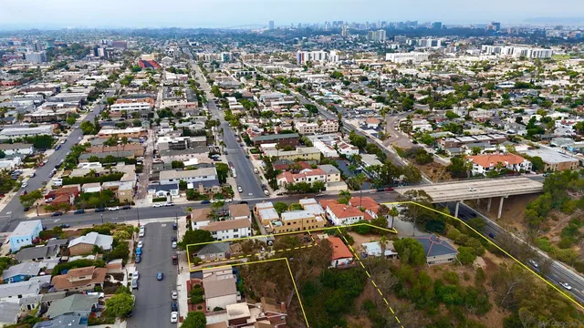 an aerial view of multiple house