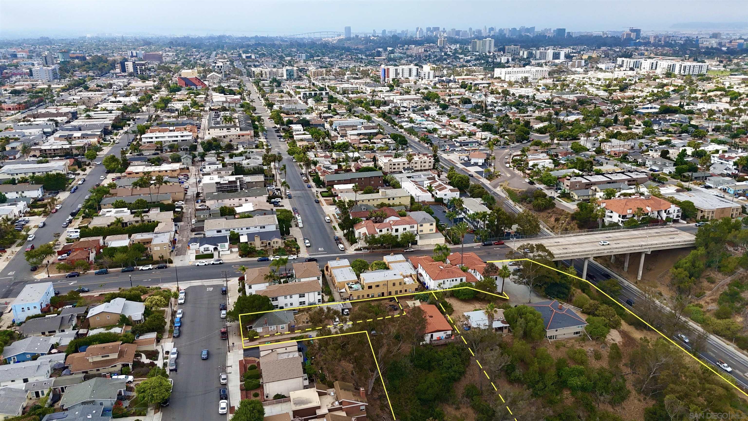 an aerial view of multiple house