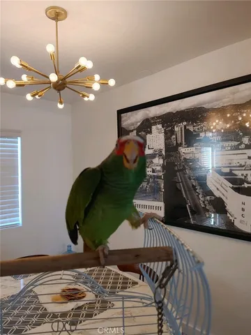 a living room with furniture and painting on the wall