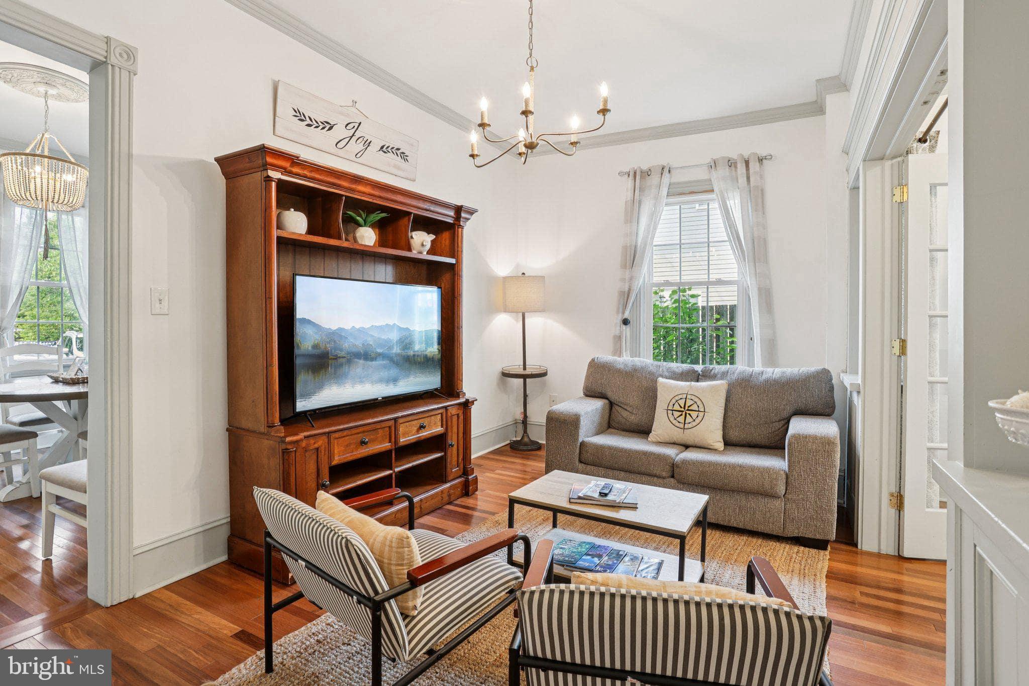 416 Broadway Cape May, NJ 08204 - Photo 26 of 49 a living room with furniture a flat screen tv and a window