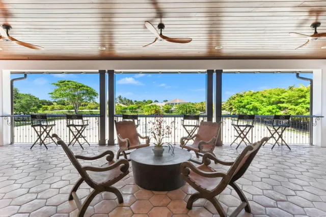 a view of yard with swimming pool and green space