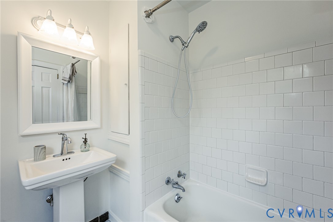 401 Caroline Street Ashland, VA 23005 - Photo 44 of 63 2nd bedroom Bathroom features a pedestal sink with