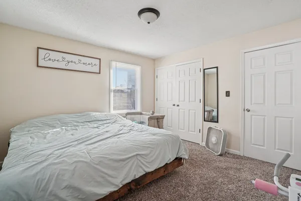 a view of a garage with furniture