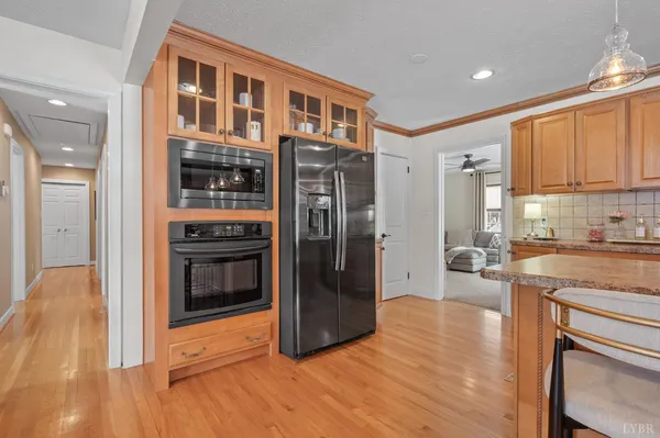 a kitchen with lots of counter top space