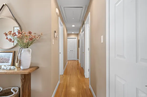 a bedroom with furniture and a bed