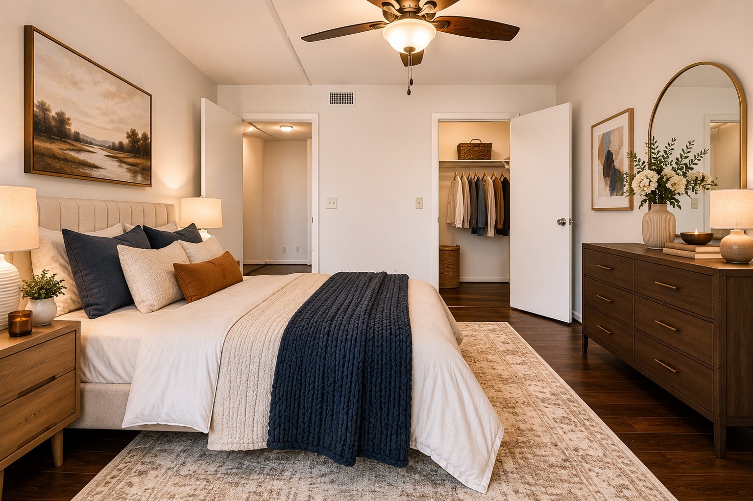 2116 Hobbs Road, Unit G6 Nashville, TN 37215 - Photo 25 of 30 a bedroom with a large bed and a chandelier