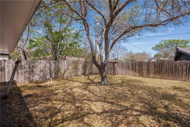 a backyard of a house with lots of green space