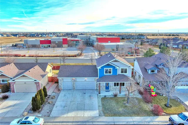 an aerial view of a house
