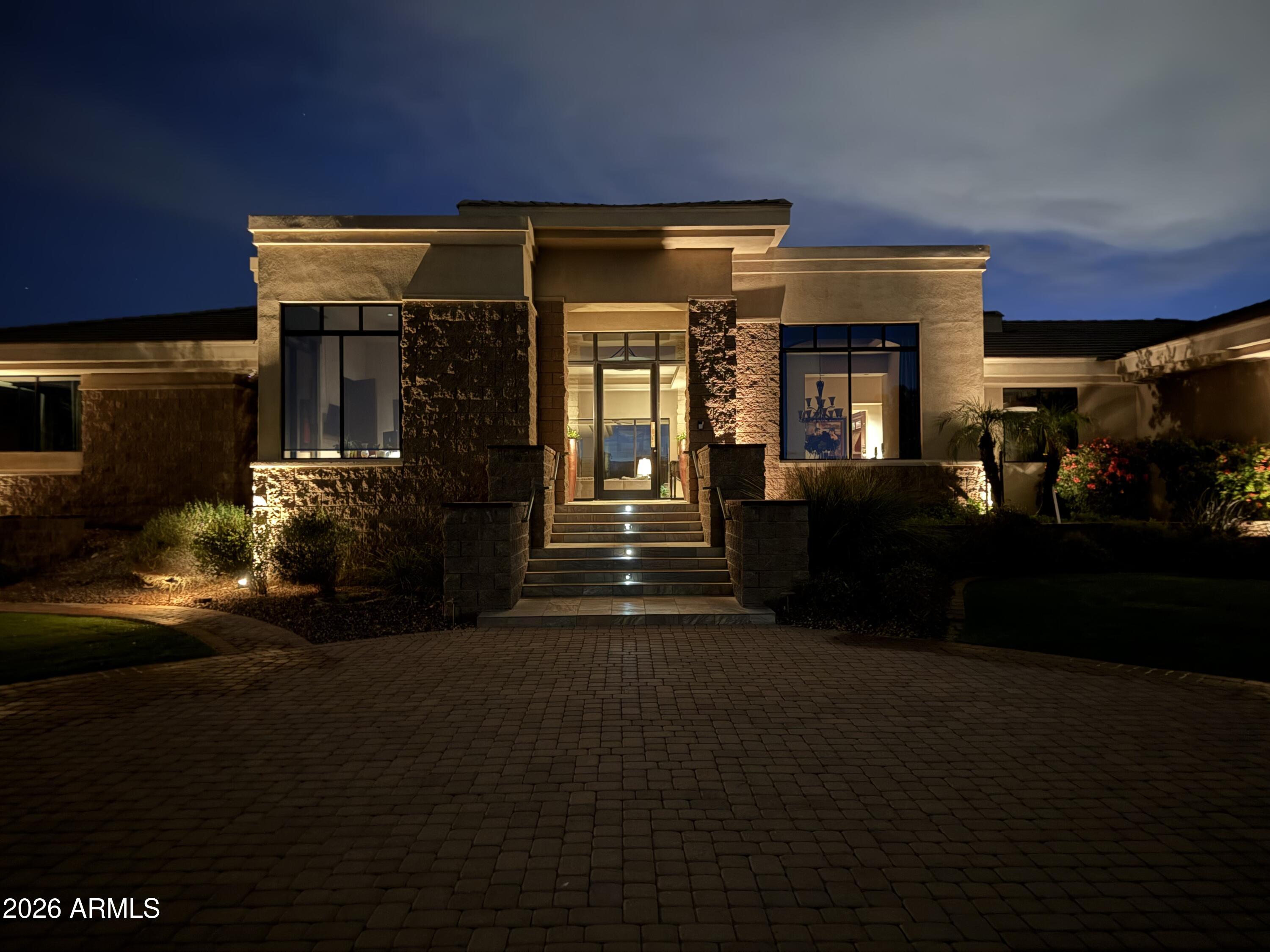6109 North Palo Cristi Road Paradise Valley, AZ 85253 - Photo 48 of 52 Front of residence at dawn