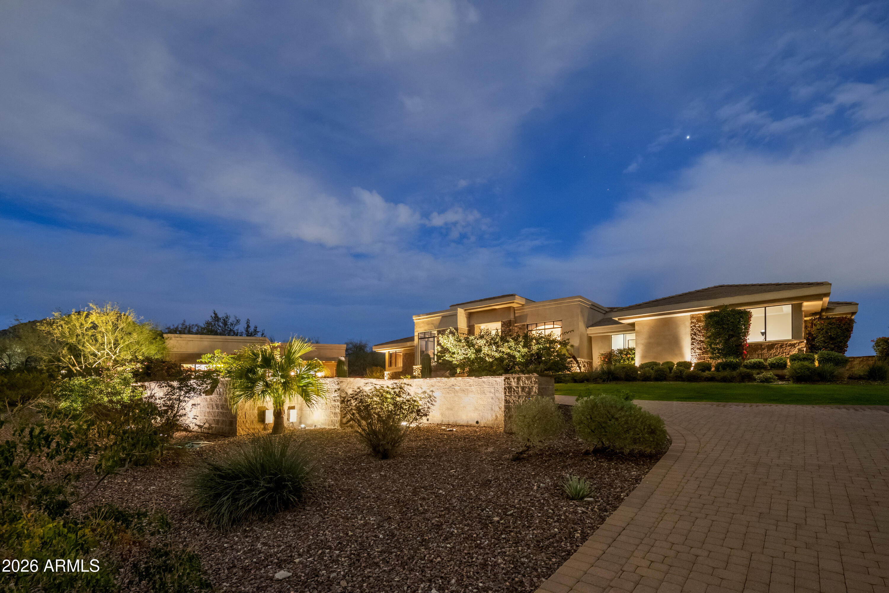 6109 North Palo Cristi Road Paradise Valley, AZ 85253 - Photo 51 of 52 Driveway at twilight