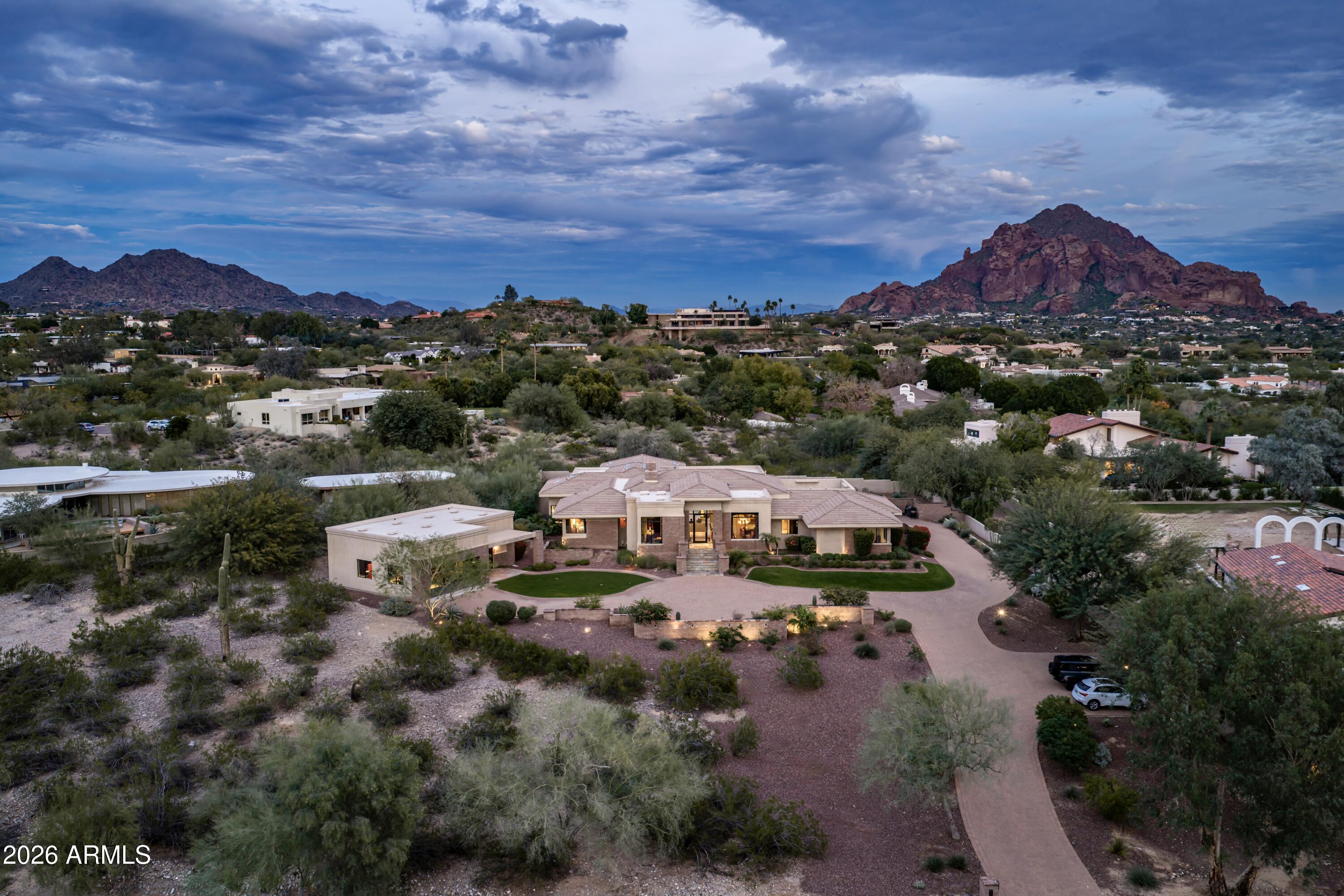 6109 North Palo Cristi Road Paradise Valley, AZ 85253 - Photo 52 of 76 an aerial view of residential houses with outdoor space
