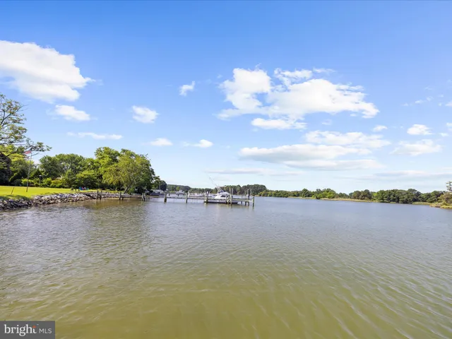 a view of a lake with a city